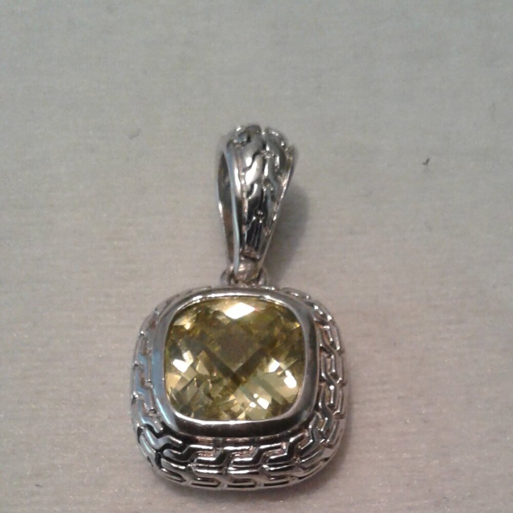 Gorgeous & Unique Sterling Silver Peridot Pendant